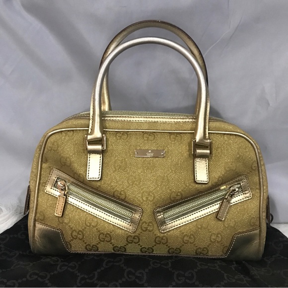 Vintage Gucci GG Canvas with Leather Bowling Satchel Bag 000 0852 2123  VGUC - Picture 5 of 16